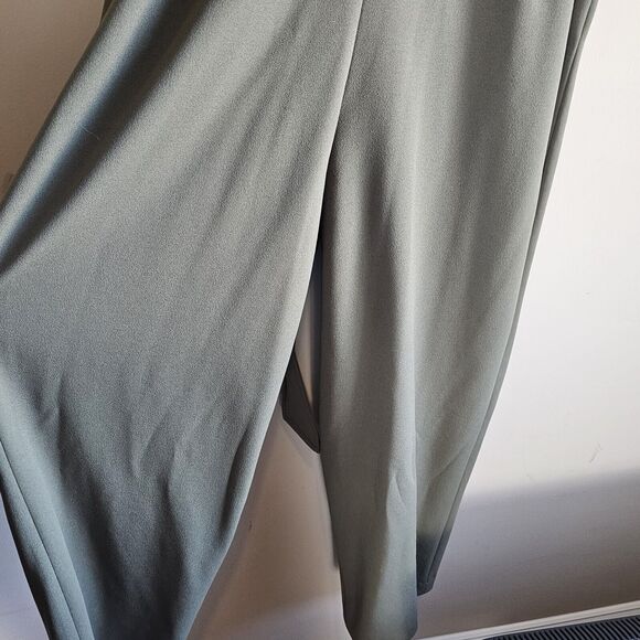 CALVIN KLEIN SIZE 14 TULIP SLEEVE JUMPSUIT JUMPER 1pc GREEN CASUAL PROFESSIONAL - Picture 8 of 9
